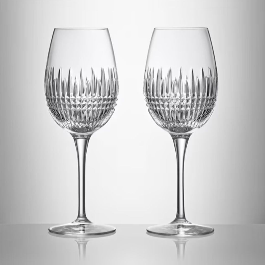 WATERFORD LISMORE DIAMOND ESSENCE GOBLET PAIR