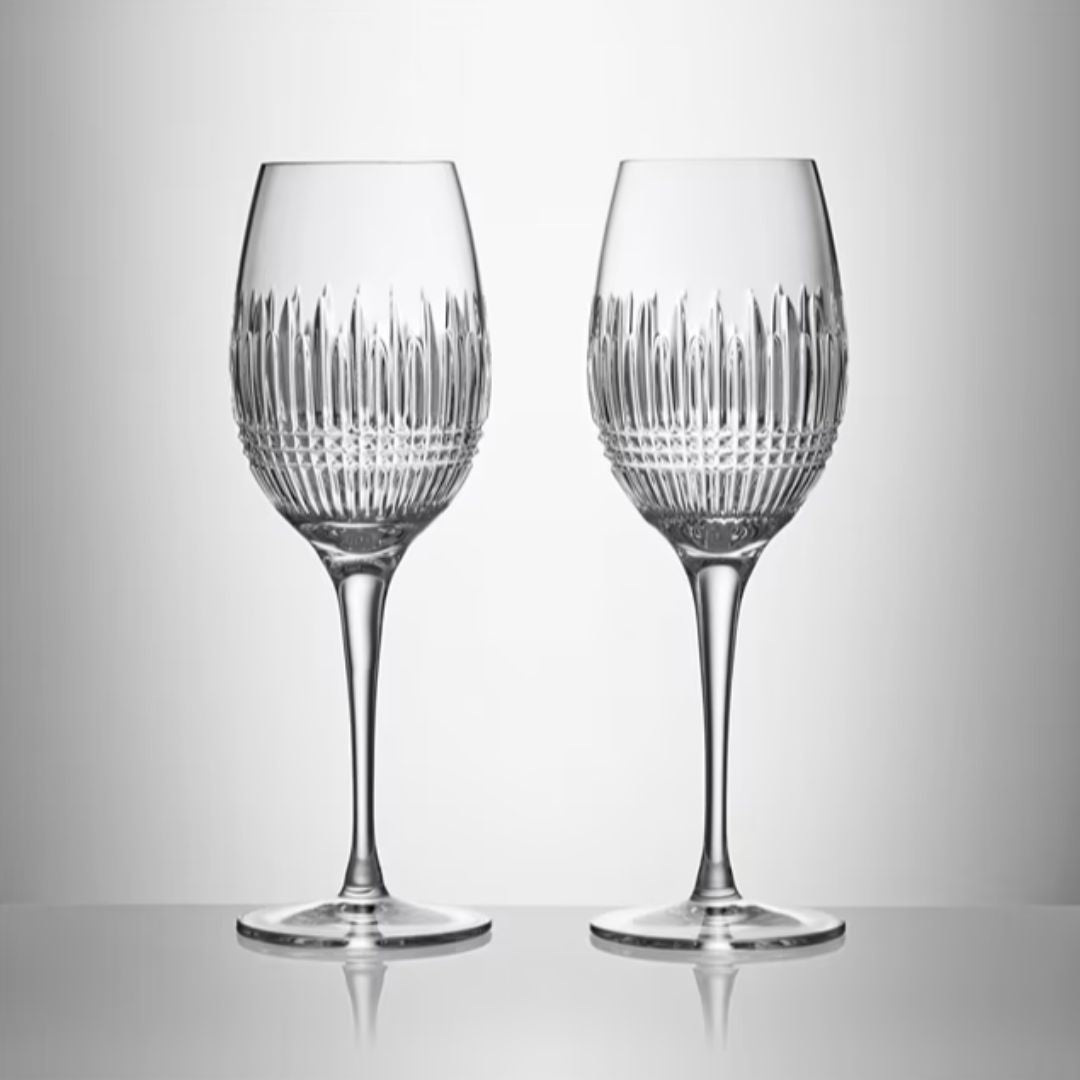 WATERFORD LISMORE DIAMOND ESSENCE WHITE WINE PAIR