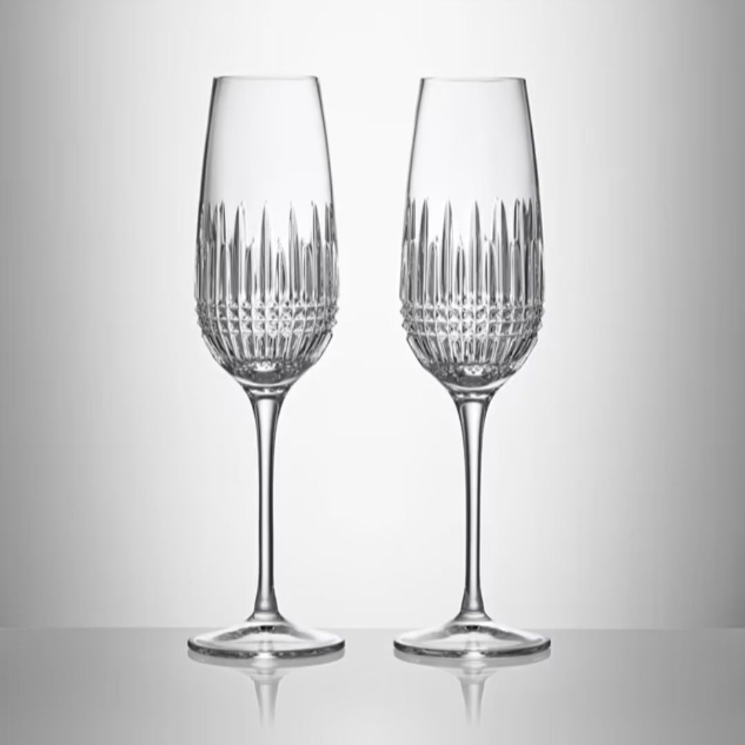 WATERFORD LISMORE DIAMOND ESSENCE FLUTE PAIR