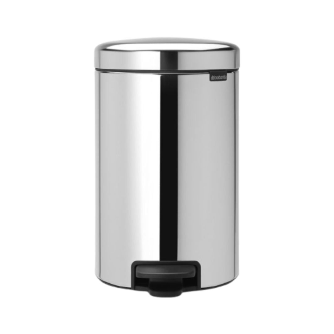 BRABANTIA NEWICON 12LTR PEDAL BIN | BRILLIANT STEEL