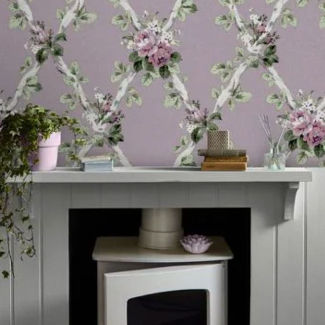 LAURA ASHLEY ELWYN GRAPE WALLPAPER
