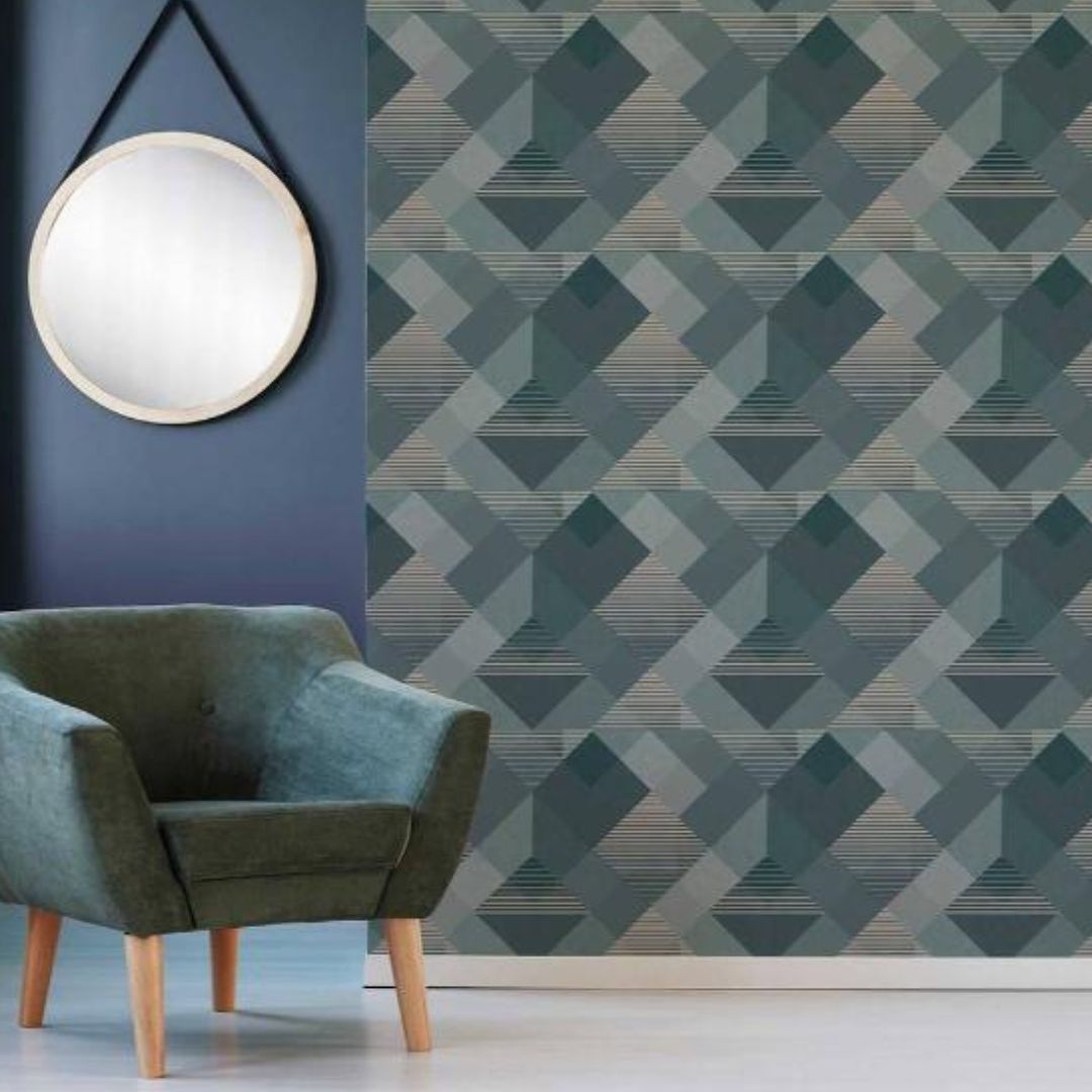 GRAHAM & BROWN KALEIDOSCOPE EMERALD WALLPAPER