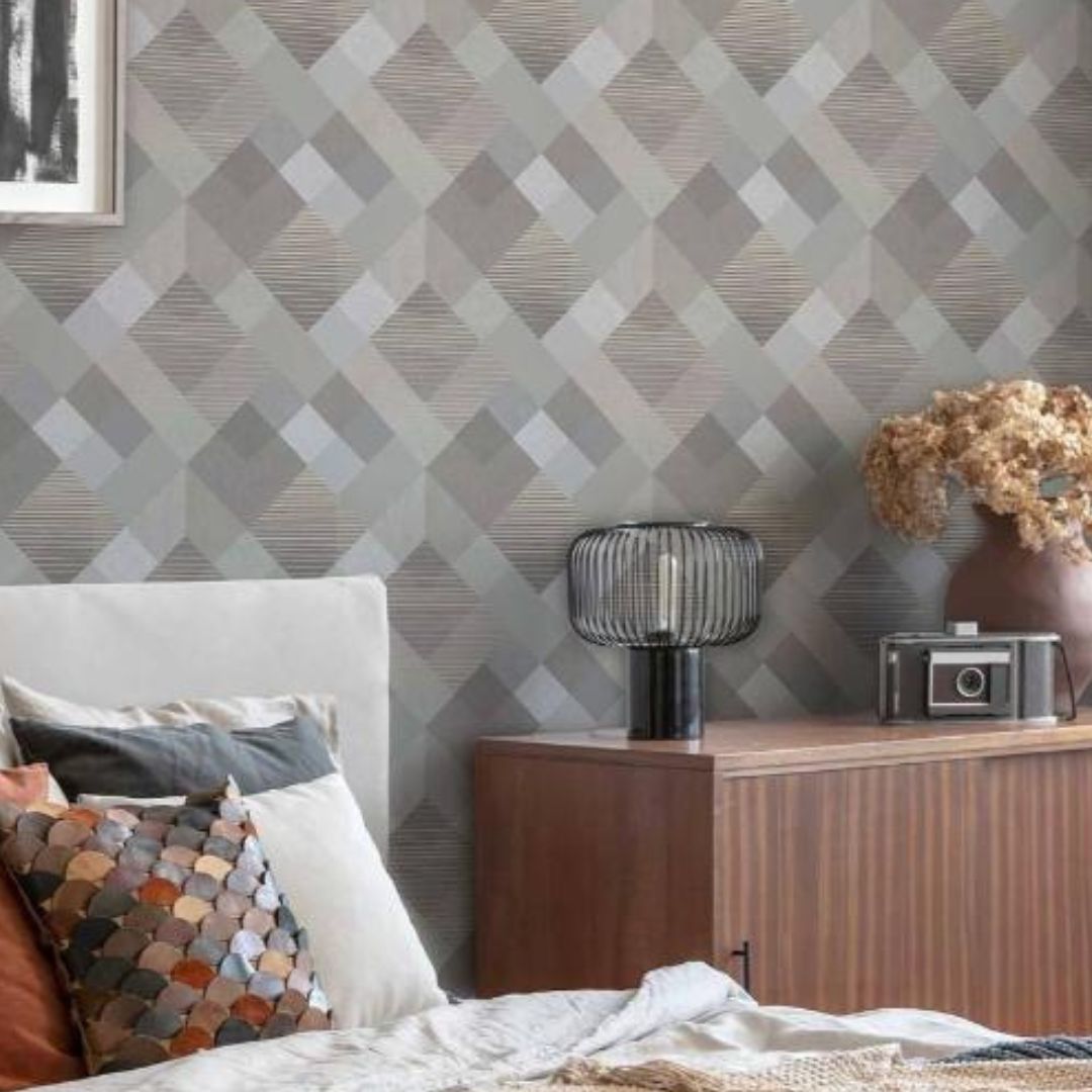 GRAHAM & BROWN KALEIDOSCOPE CHAMPAGNE WALLPAPER