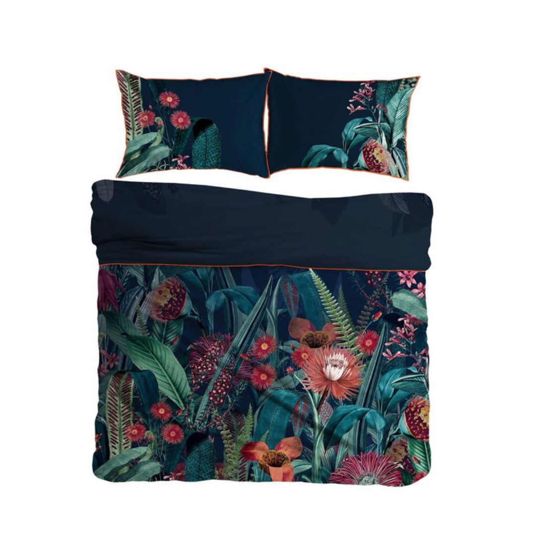 GRAHAM & BROWN TIGERLILY MIDNIGHT DOUBLE DUVET COVER SET