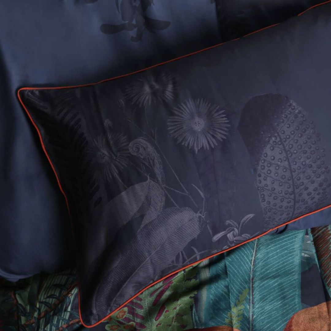 GRAHAM & BROWN TIGERLILY MIDNIGHT DOUBLE DUVET COVER SET