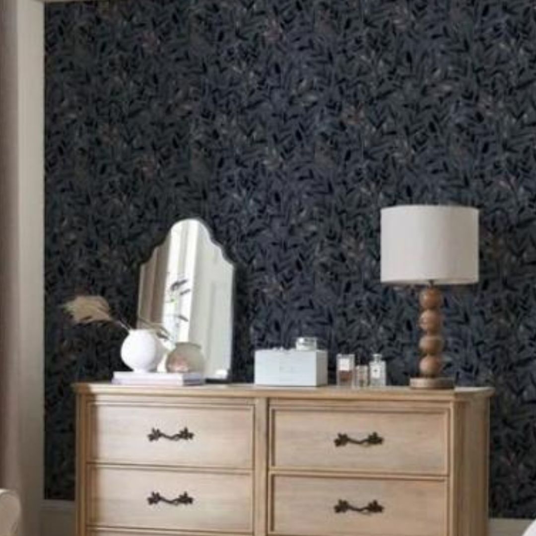 GRAHAM & BROWN NATURAL RUSTIC BLUE WALLPAPER