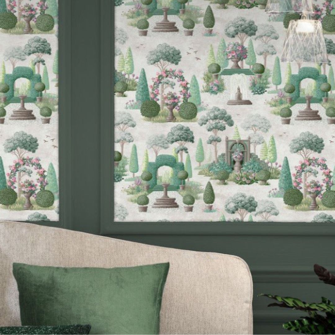 LAURA ASHLEY NAUNTON FOLLY FERN GREEN WALLPAPER