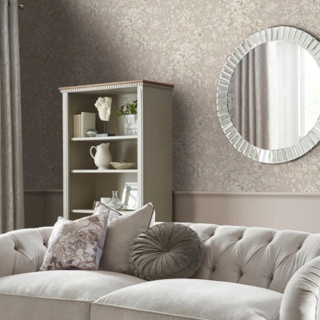 LAURA ASHLEY HELEDD BLOOMS DOVE GREY WALLPAPER