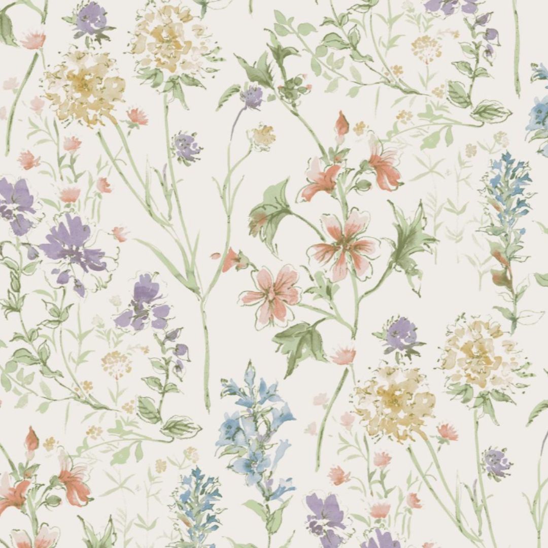 LAURA ASHLEY WILD MEADOW CHALK PINK WALLPAPER