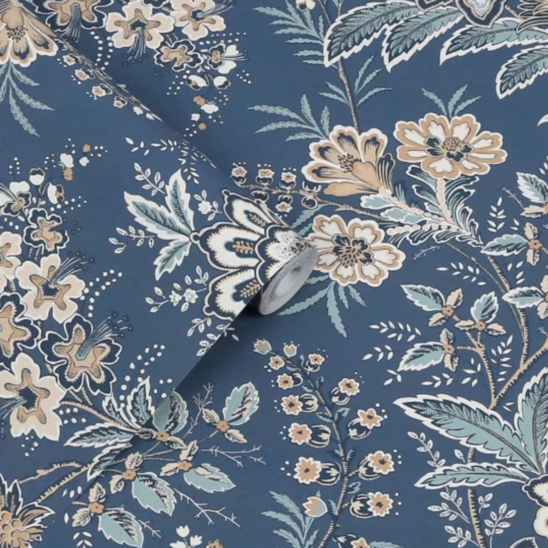 LAURA ASHLEY MARLBROOK DUSKY SEASPRAY WALLPAPER