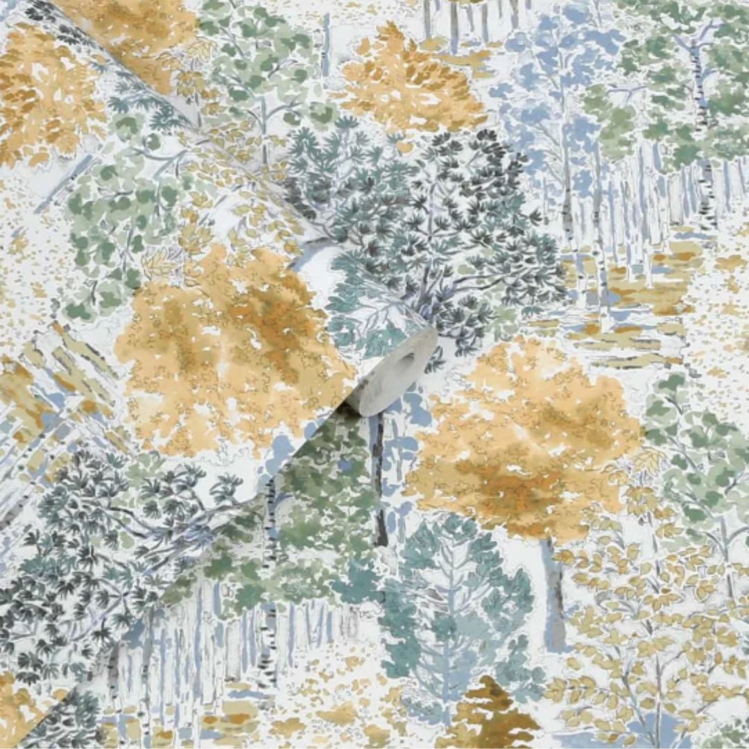 LAURA ASHLEY BERWOOD OCHRE YELLOW WALLPAPER
