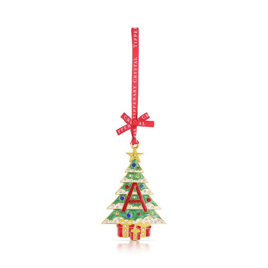 TIPPERARY CYRSTAL ALPHABET CHRISTMAS TREE DECORATION