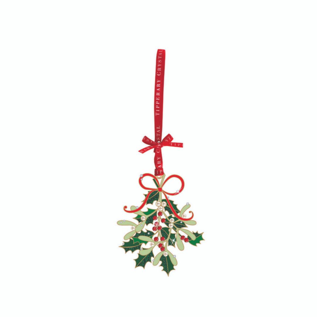 TIPPERARY CRYSTAL SPARKLE MISTLETOE DECORATION