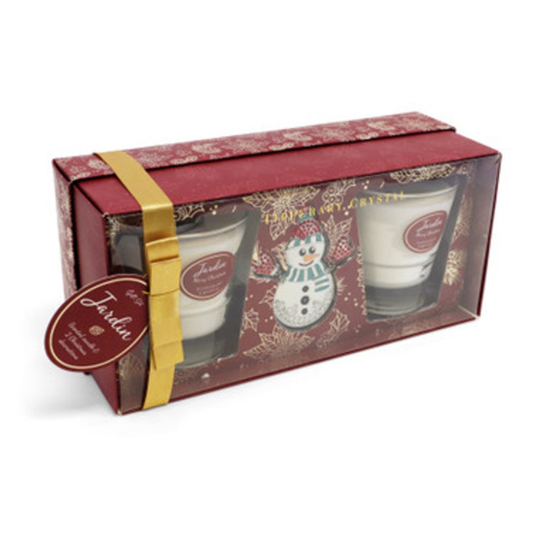 TIPPERARY CRYSTAL TWO SCENTED CANDLES AND DECORATION GIFT SET