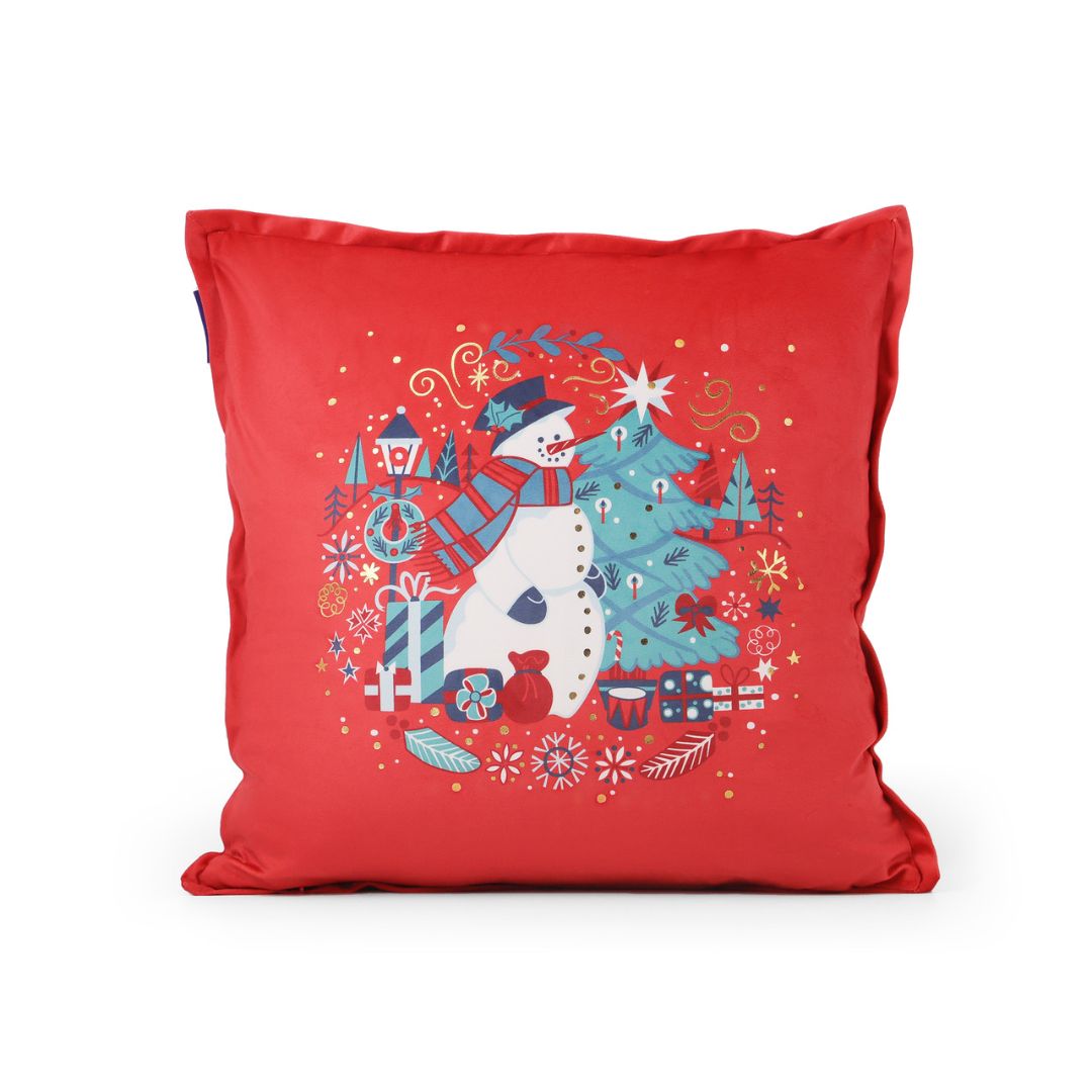 TIPPERARY CRYSTAL CHRISTMAS CUSHION SNOWMAN