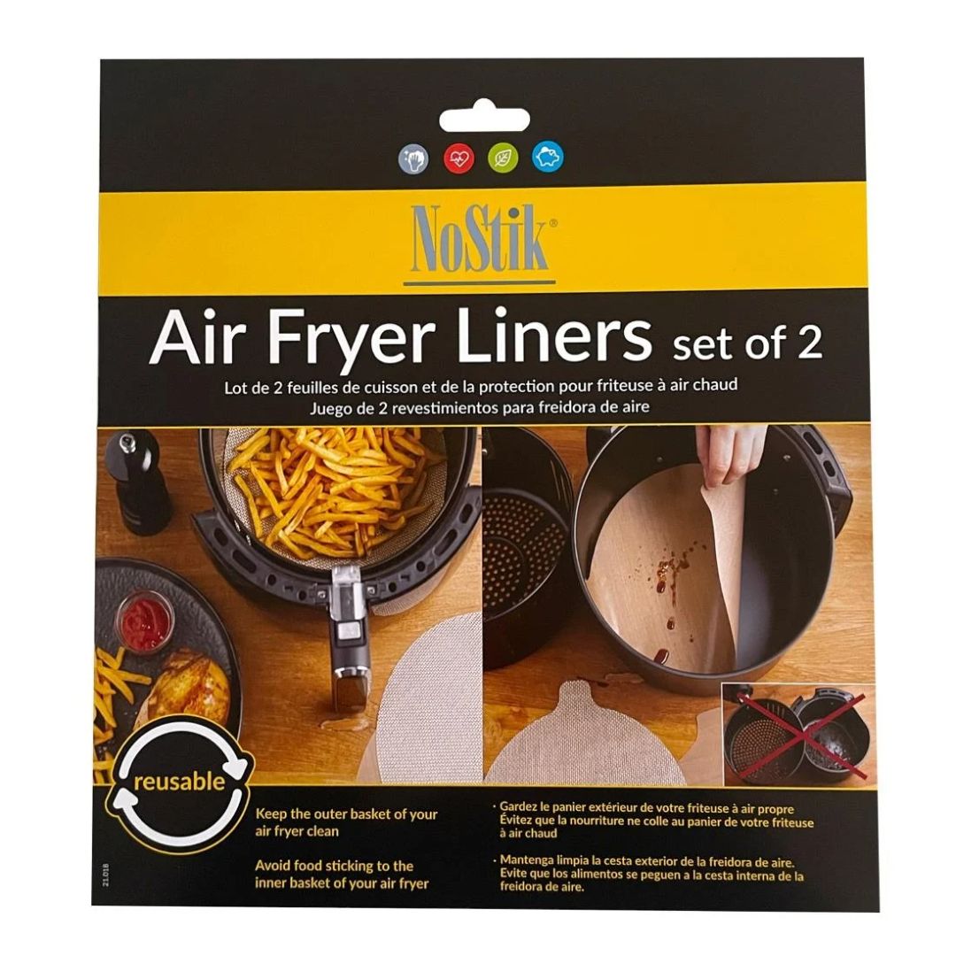 NOSTIK REUSABLE AIR FRYER LINER SET OF 2 ROUND