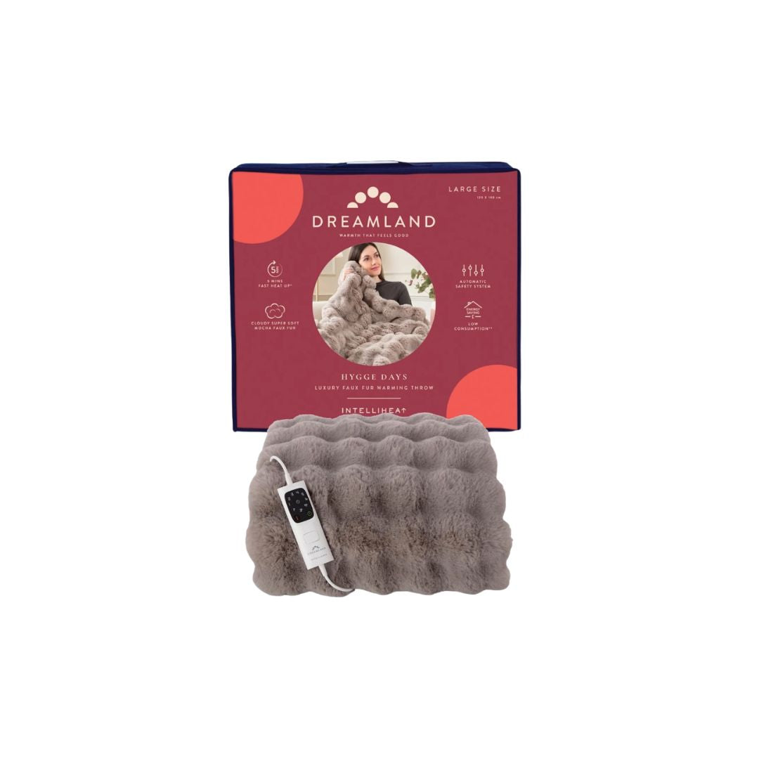 Dreamland Hygge Days Luxury Faux Fur Electric Throw | 26042