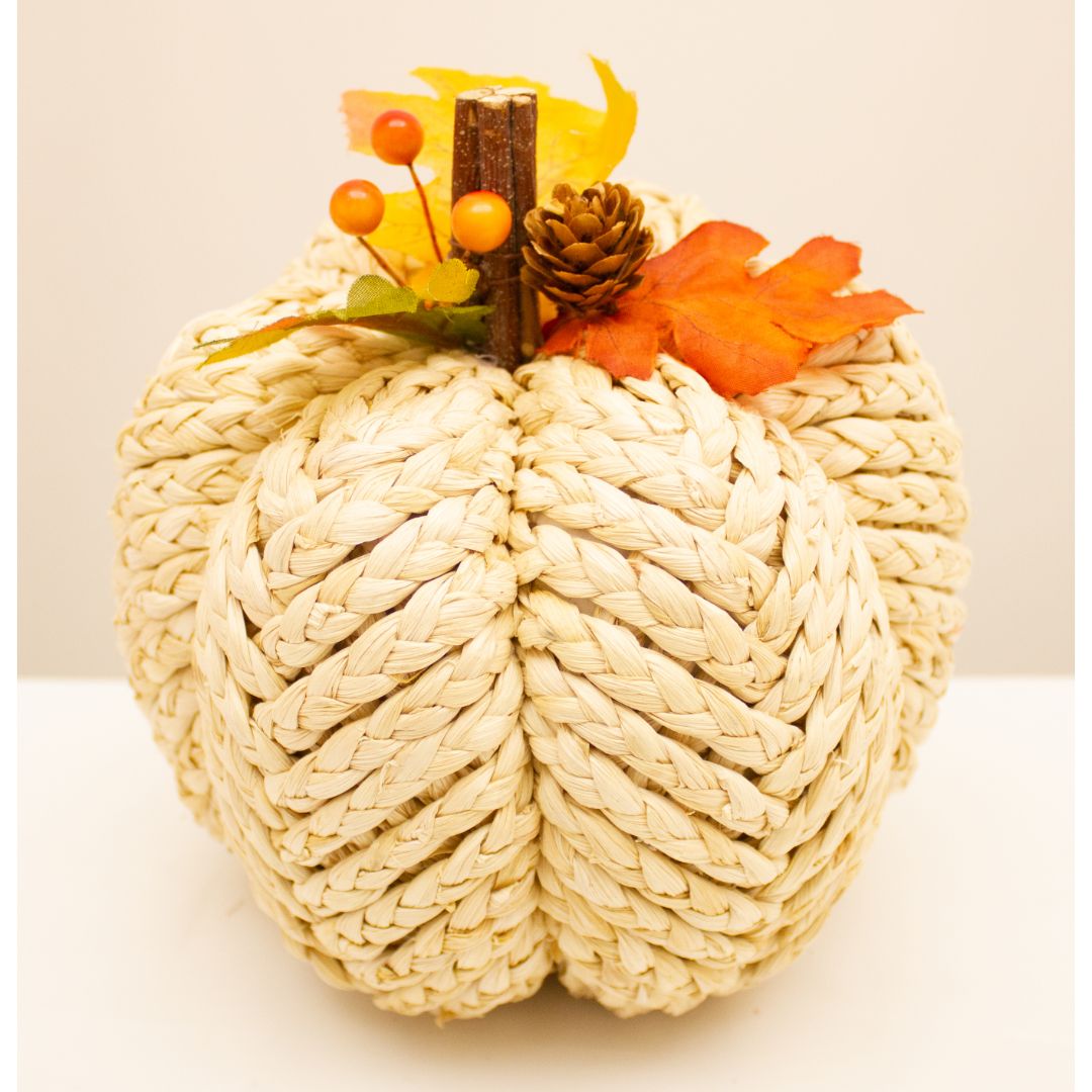 NATURAL ROPE PUMPKIN 17CM