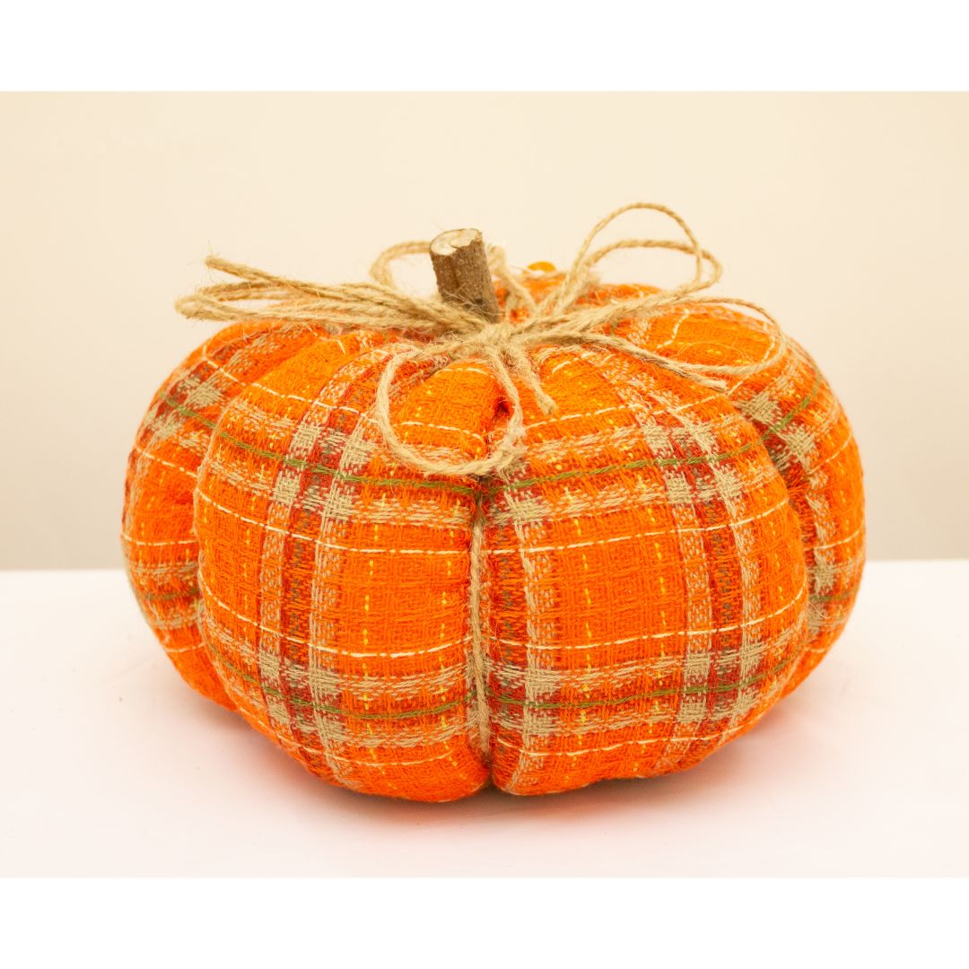 FABRIC PUMPKIN 15CM