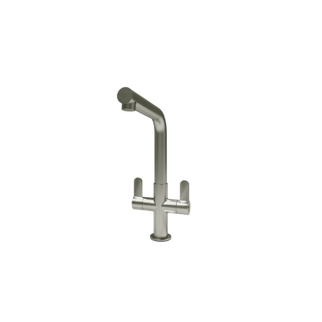 St James Oda Dual Lever Sink Mixer | Brushed Chrome