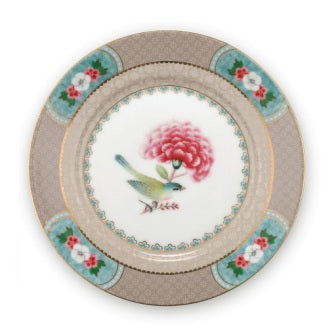 PIP STUDIO BLUSHING BIRDS PLATE KHAKI 17CM