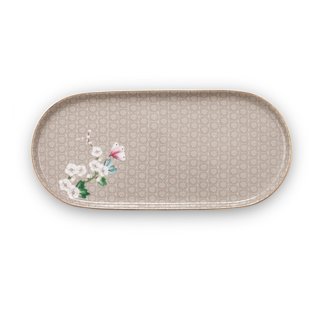 PIP STUDIO BLUSHING BIRDS SUGAR & CREAMER PLATE KHAKI