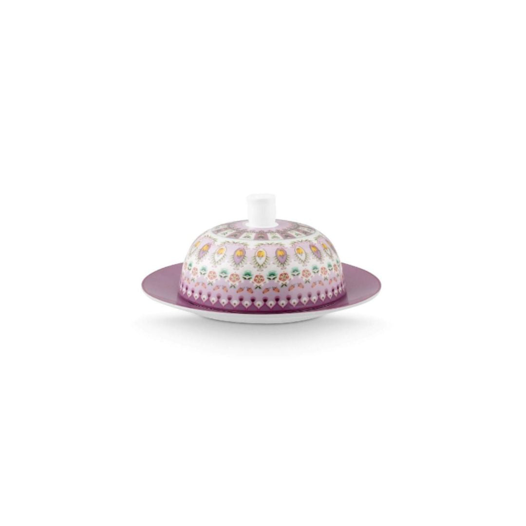 PIP STUDIO LILY & LOTUS BUTTER DISH ROUND LILAC