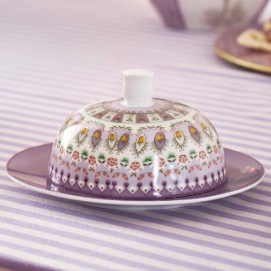 PIP STUDIO LILY & LOTUS BUTTER DISH ROUND LILAC
