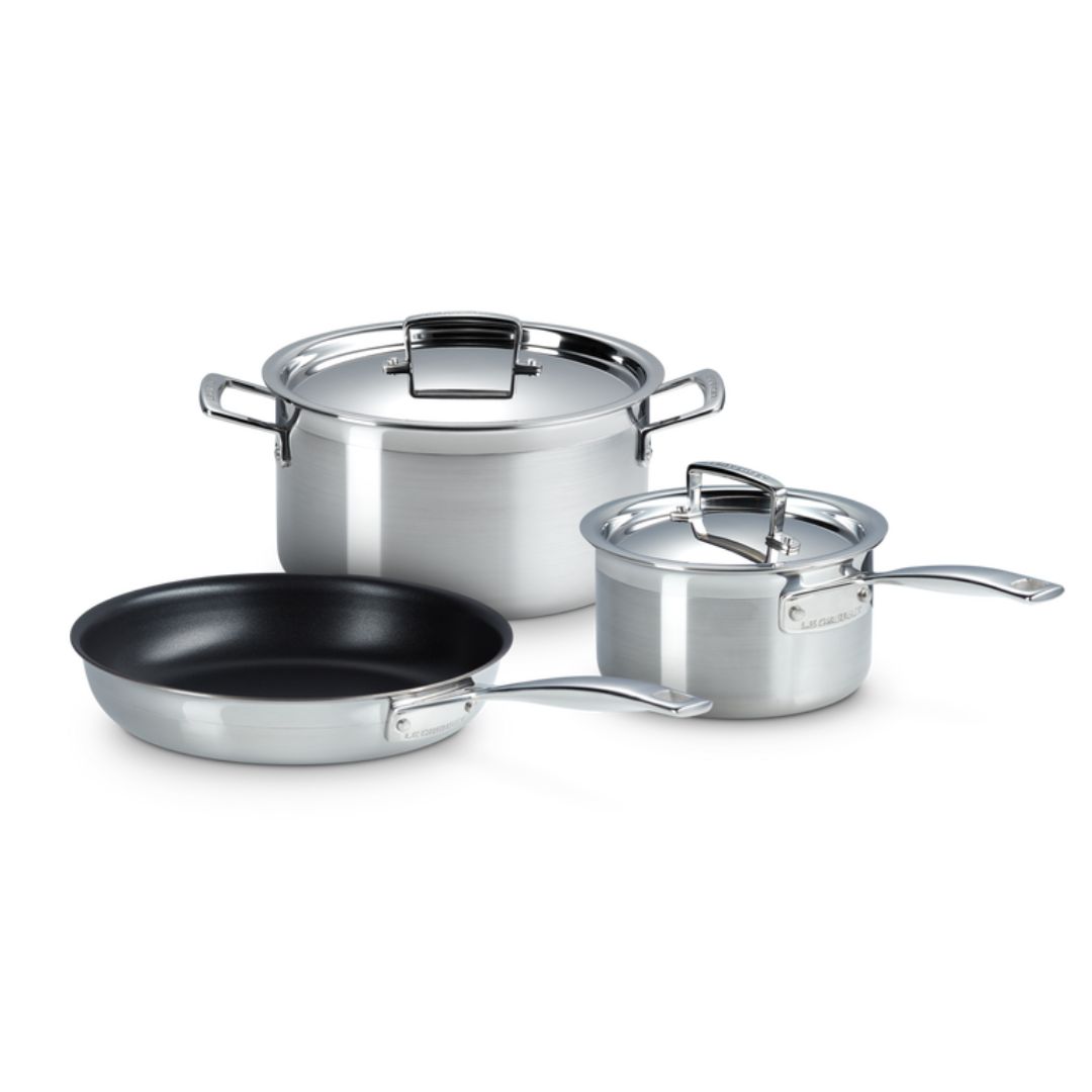 LE CREUSET 3-PLY STAINLESS STEEL SAUCEPAN SET | 3 PIECE