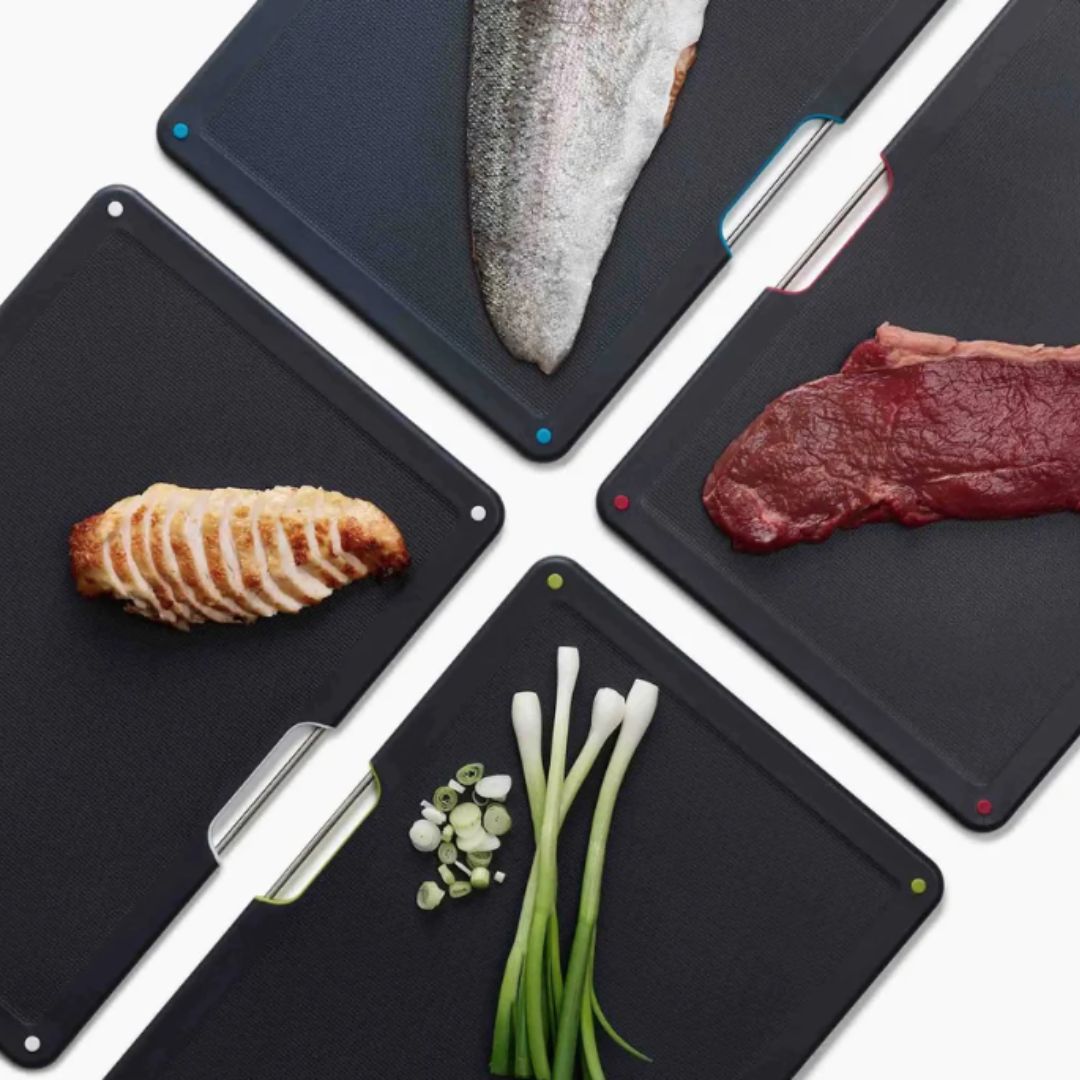 JOSEPH JOSEPH FOLIO ™ STEEL 4 PIECE STAINLESS STEEL SHOPPING BOARD SET