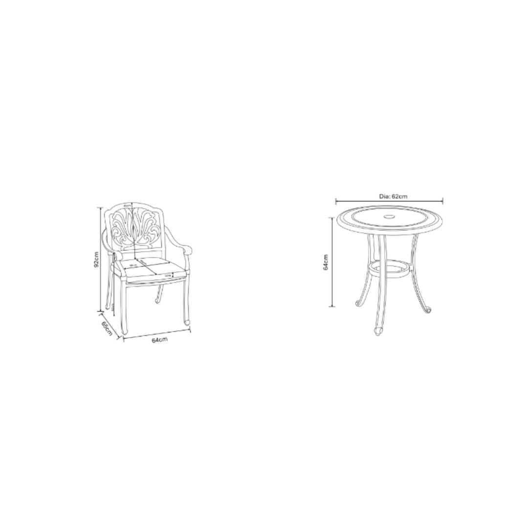 HARTMAN AMALFI BISTRO SET | 2 SEATER