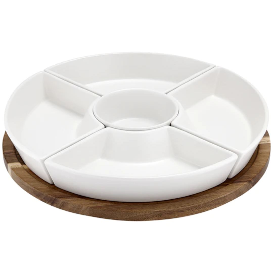 LADELLE ESSENTIALS WHITE SPINNING SERVER