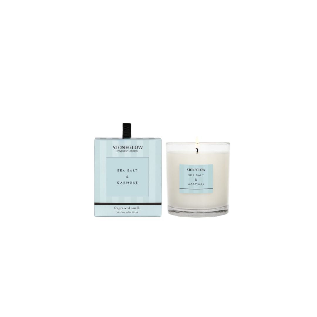 STONEGLOW MODERN CLASSIC CANDLE | SEA SALT & OAKMOSS