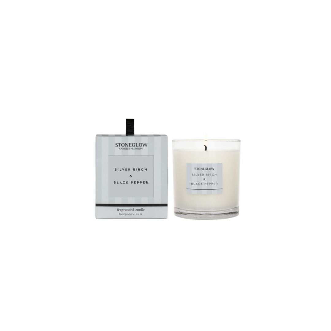 STONEGLOW MODERN CLASSIC CANDLE | SILVER BIRCH & BLACK PEPPER