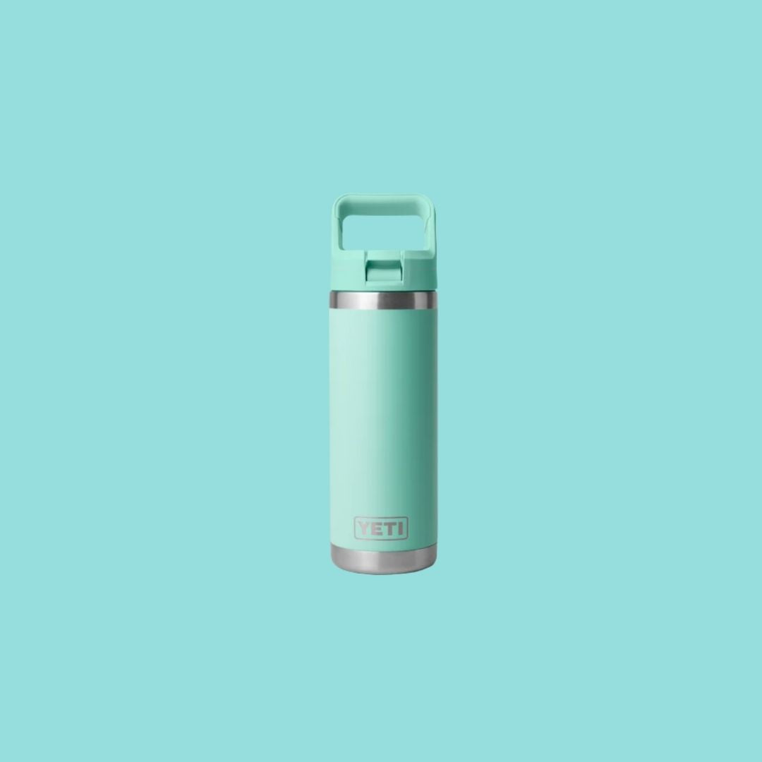 Yeti Rambler 18oz Bottle with Colour-Matched Straw Cap | Seafoam