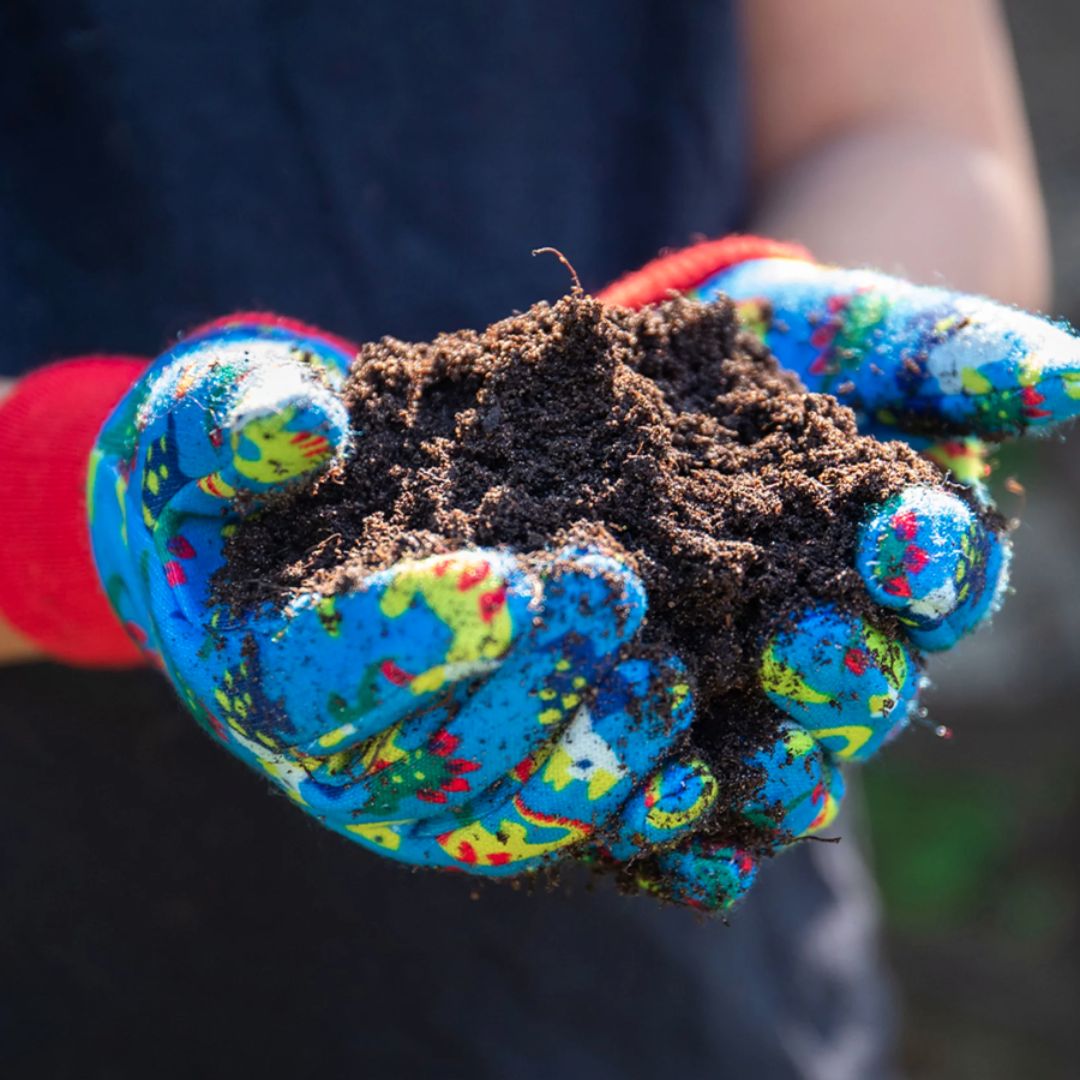 Kent & Stowe Blue Dinosaur Kids Gardening Gloves