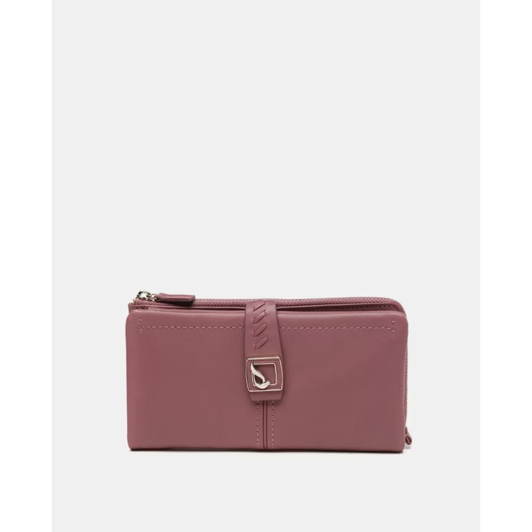 ABBACINO PINK LEATHER LARGE WALLET