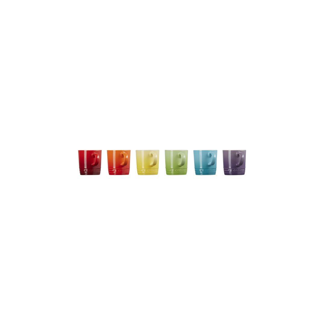 LE CREUSET RAINBOW SET ESPRESSO MUGS SET OF 6