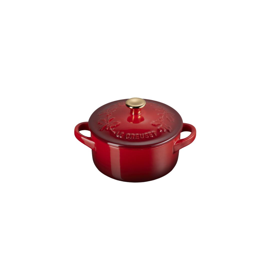 LE CREUSET STONEWARE HOLLY PETITE CASSEROLE | CERISE