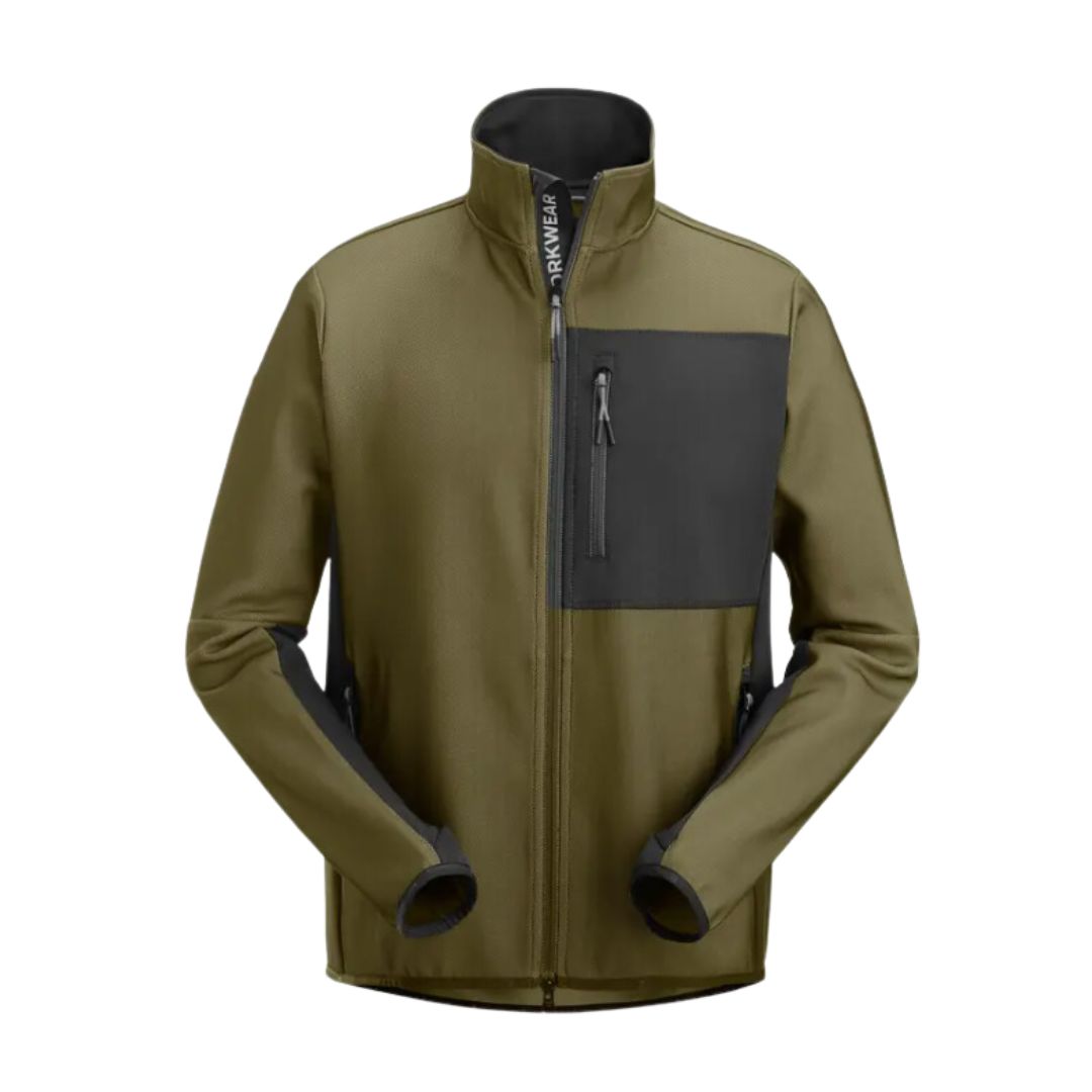 SNICKERS FULL ZIP MIDLAYER JACKET | Khaki Green\Black