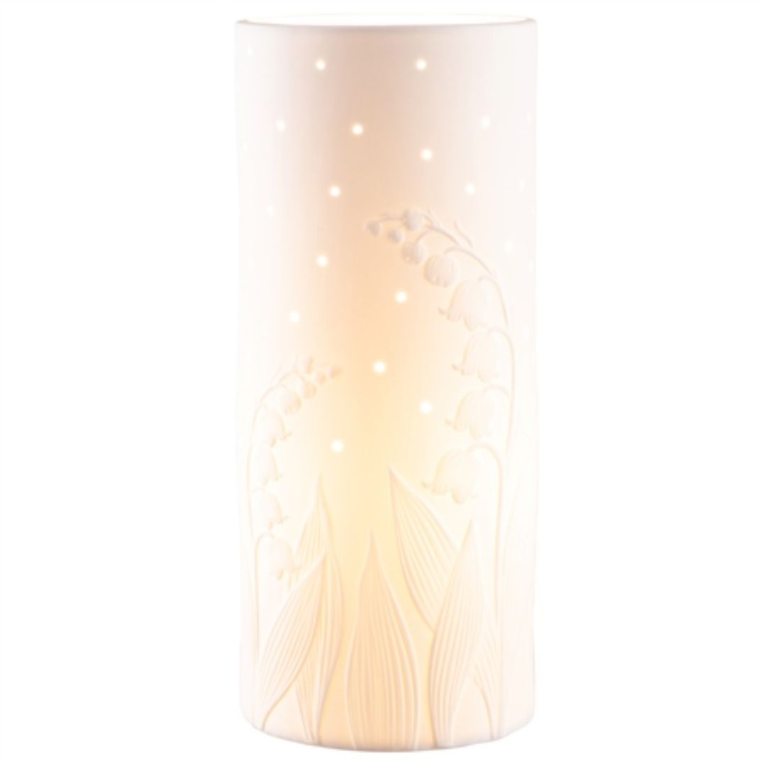 BELLEEK LIVING LILY OF THE VALLEY LUMINAIRE