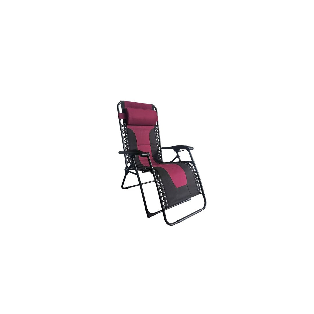 Padded Zero Gravity Chair | Black & Burgundy