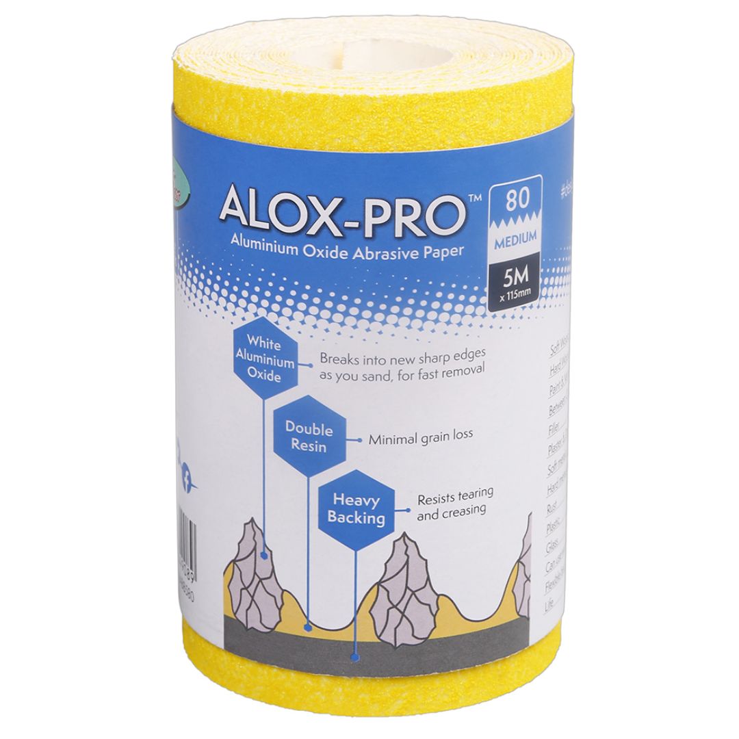 AXUS ALOX PAPER 5MTRX115MM GRIT 180