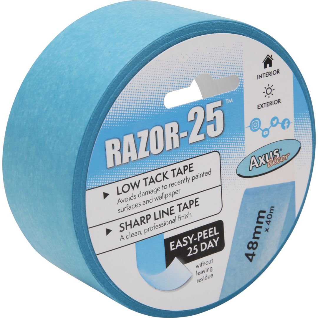 AXUS LOW TACK TAPE 48MM X 40M RAZOR 25