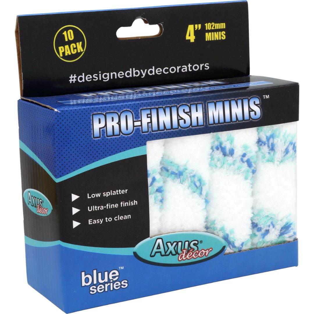 AXUS MINI SLEEVES PILE 4" PK10 PRO-FINISH BLUE SERIES