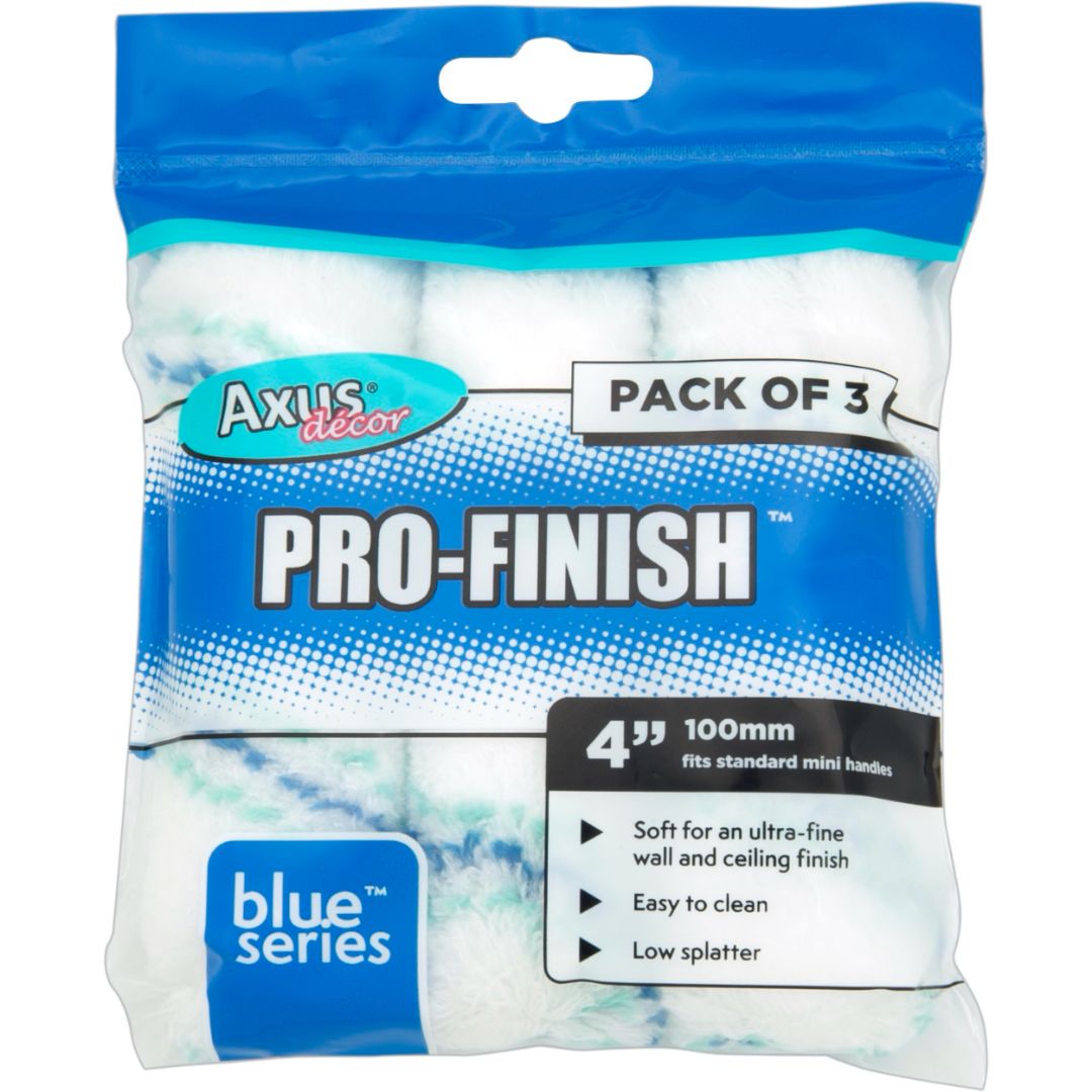 AXUS MINI SLEEVES MEDIUM PILE 4" PK3 PRO-FINISH BLUE SERIES