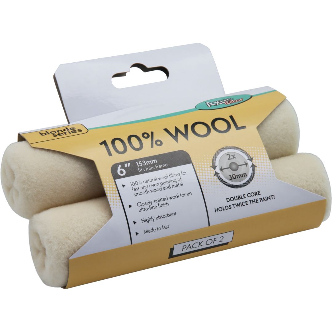 AXUS 100% WOOL JUMBO SLEEVES 6" PK2 BLONDE SERIES