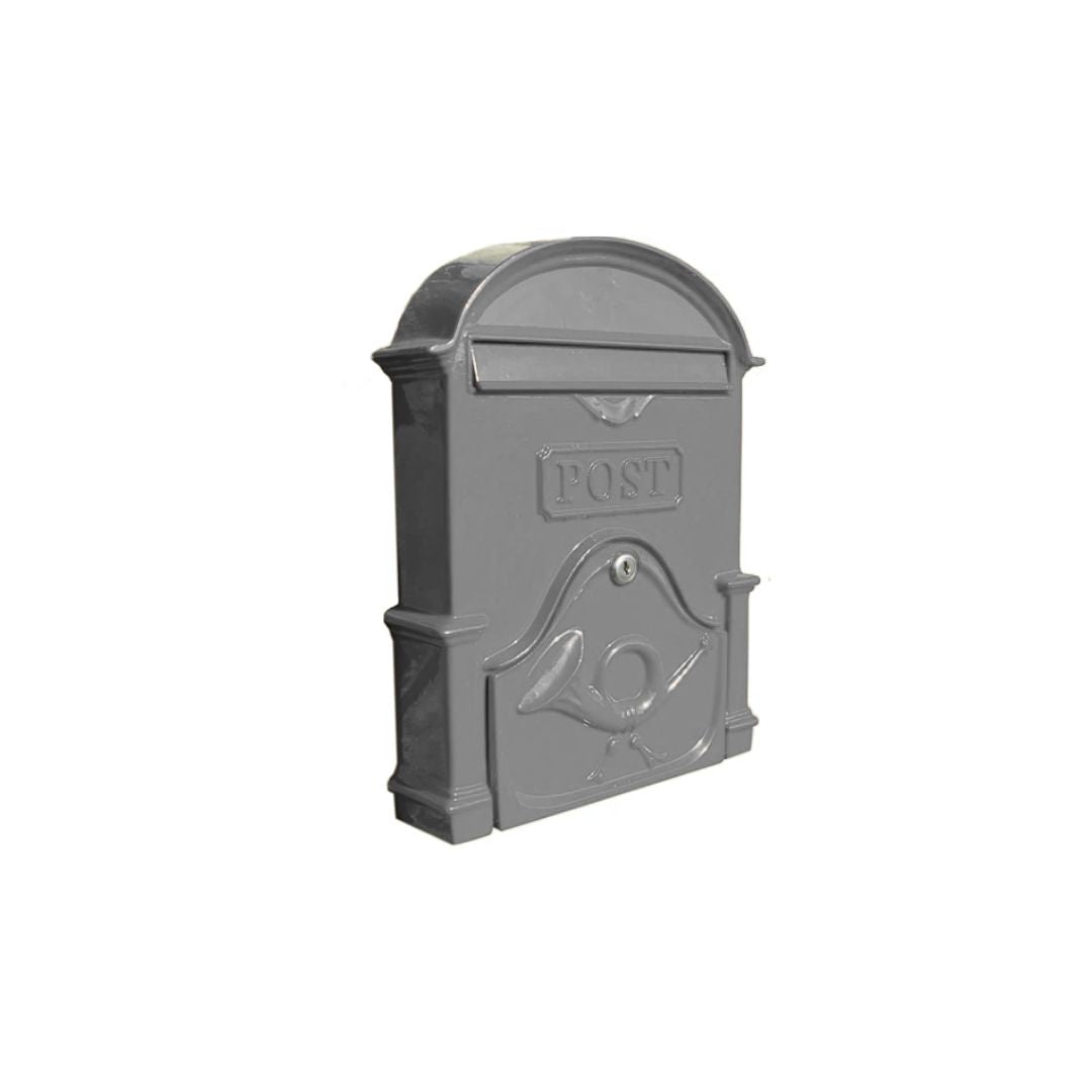 The Brosna Cast Aluminum Post Box | Antique Grey