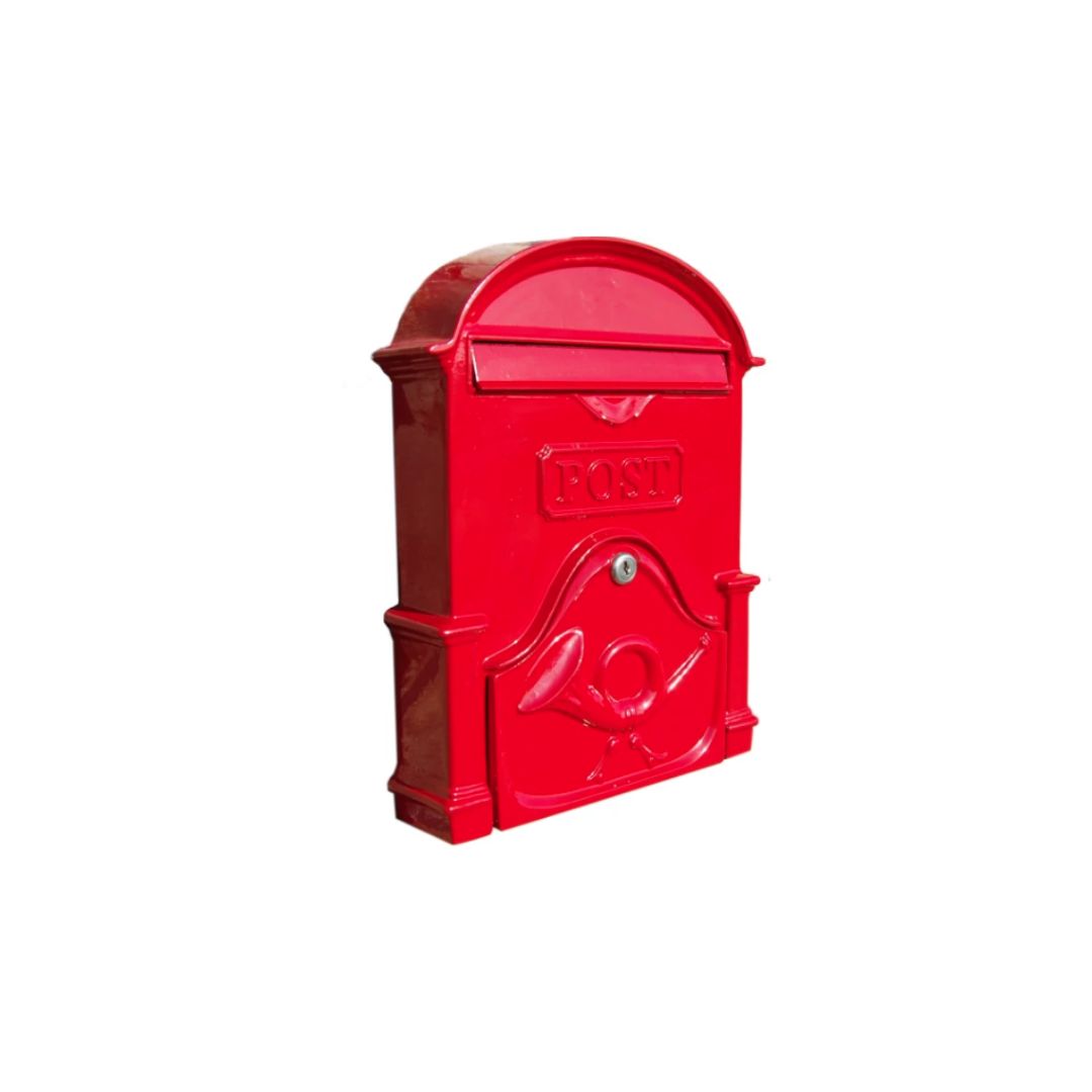 The Brosna Cast Aluminum Post Box | Ruby Red