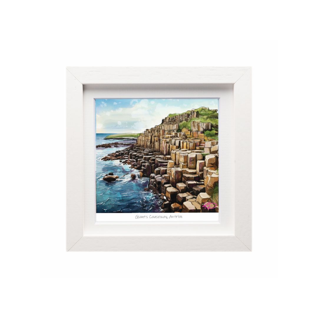 Blue Shoe White Mini Frame | Giants Causeway Antrim